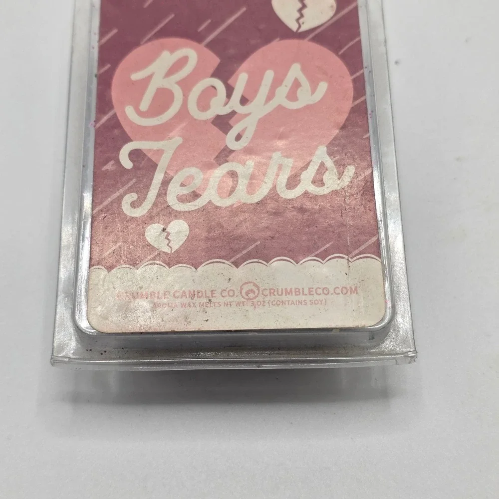 Crumble Candle Co‎ Boys Tears Aroma Wax Melts 3oz Soy Glitter Blue Clamshell